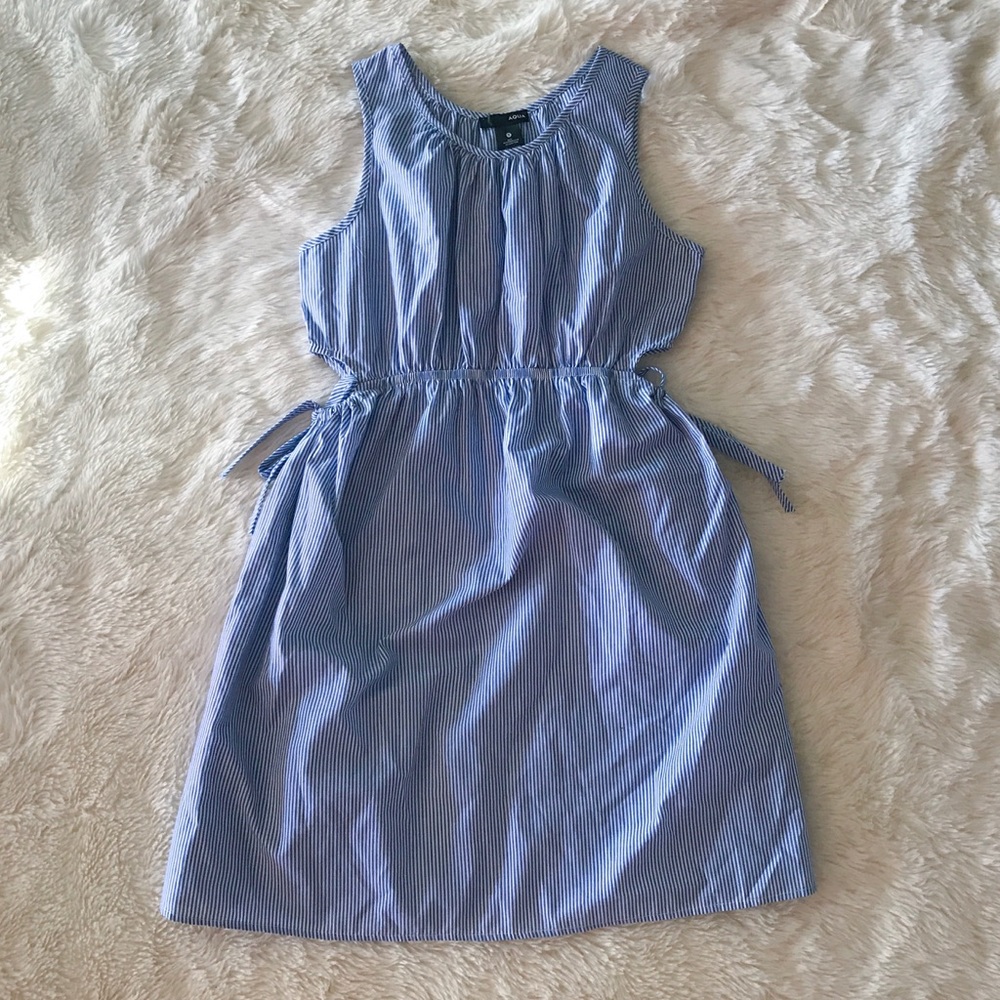 AQUA side tie dress - Picture 1 of 5